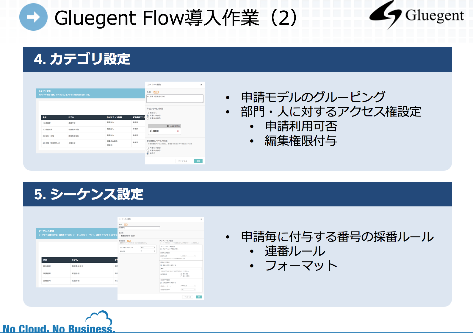 今日から始めるクラウド型ワークフローGluegent Flow（アクセス権限・採番ルール）