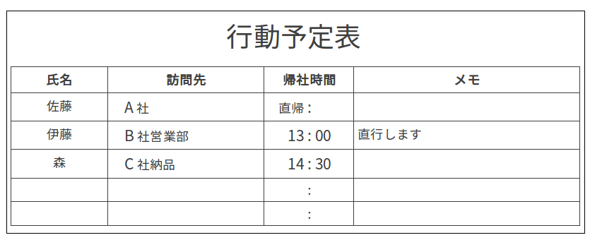 「行動予定表」と「伝言メモ」を社内ポータルに統合する