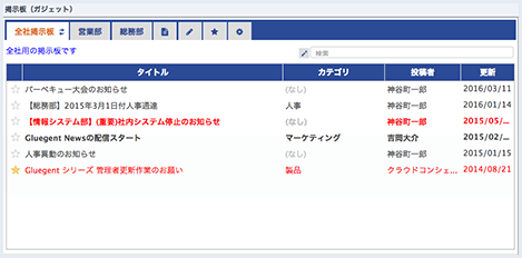 閲覧権限を制御できる掲示板